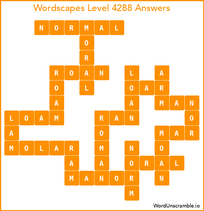 Wordscapes Level 4288 Answers