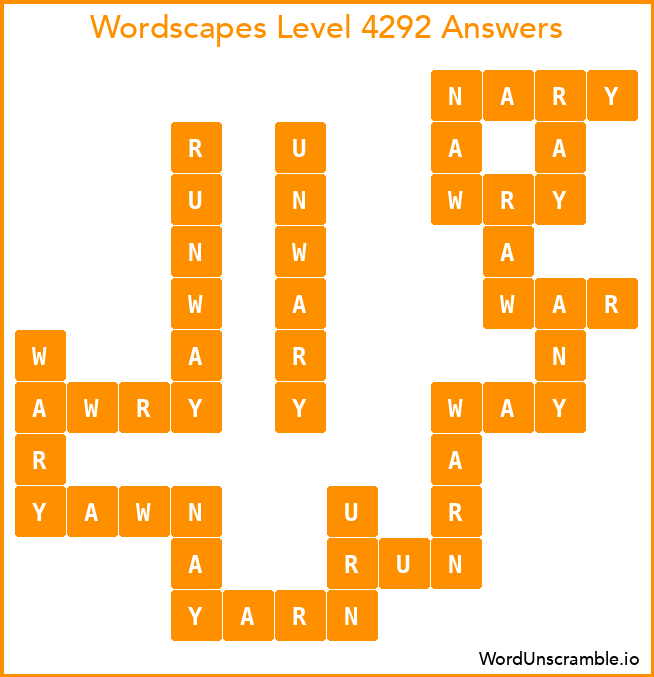 Wordscapes Level 4292 Answers