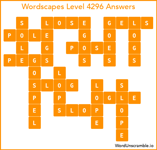 Wordscapes Level 4296 Answers
