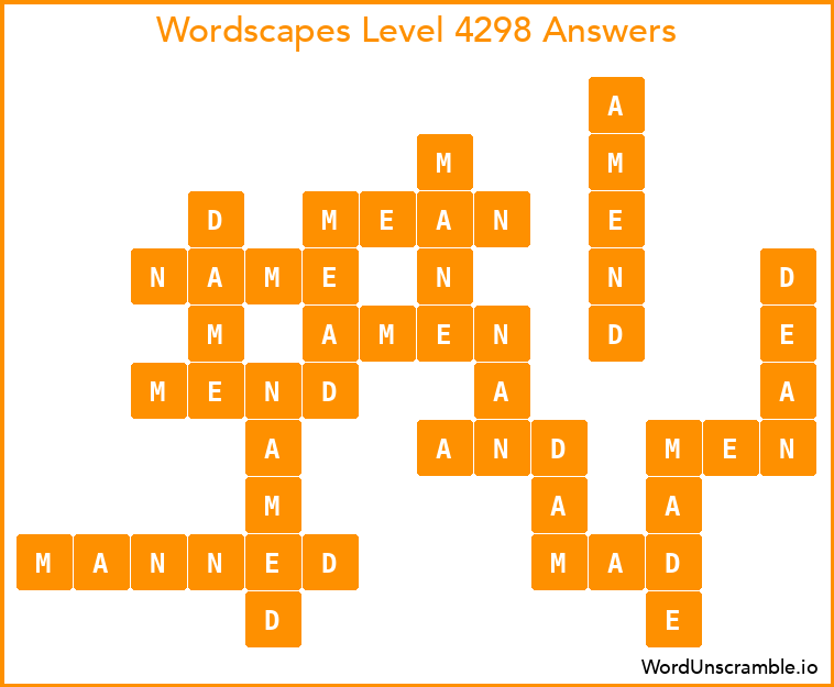 Wordscapes Level 4298 Answers