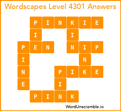 Wordscapes Level 4301 Answers