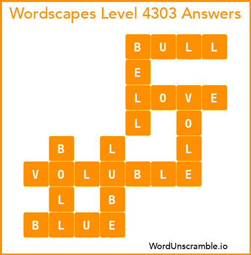 Wordscapes Level 4303 Answers