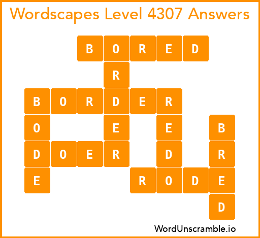 Wordscapes Level 4307 Answers