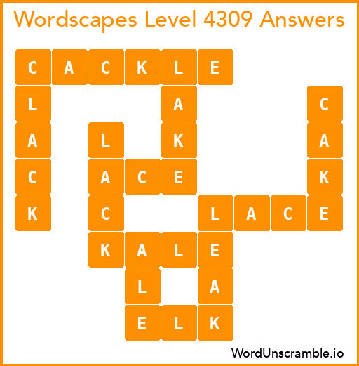 Wordscapes Level 4309 Answers