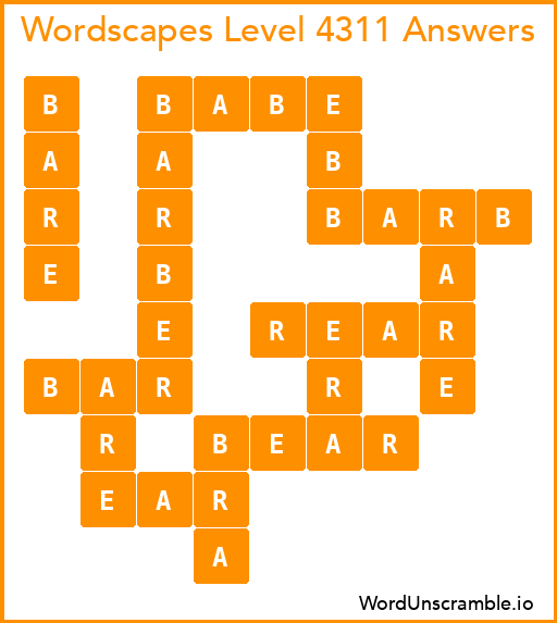 Wordscapes Level 4311 Answers