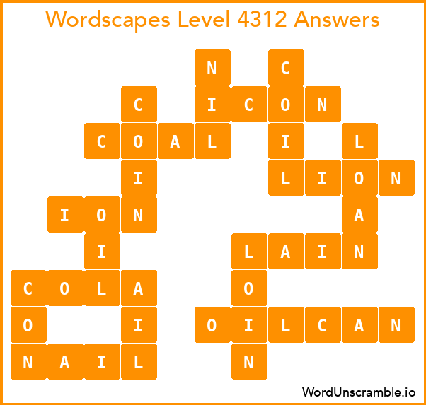 Wordscapes Level 4312 Answers
