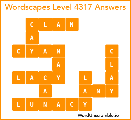 Wordscapes Level 4317 Answers