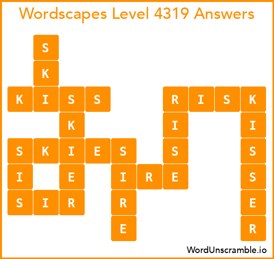 Wordscapes Level 4319 Answers