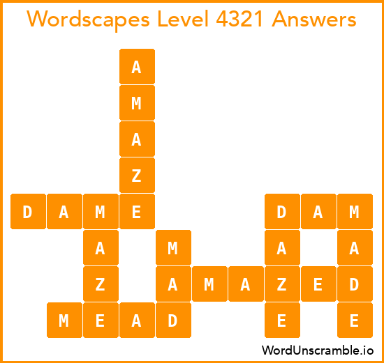 Wordscapes Level 4321 Answers
