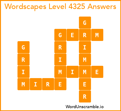Wordscapes Level 4325 Answers