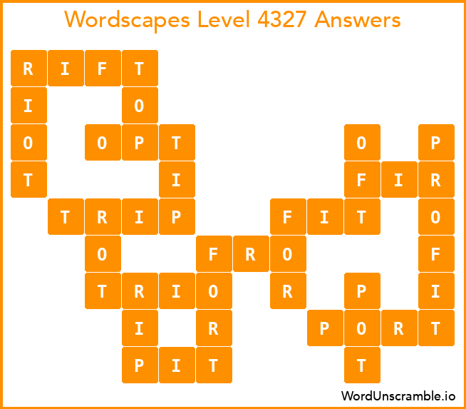 Wordscapes Level 4327 Answers