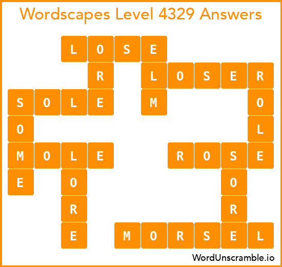 Wordscapes Level 4329 Answers