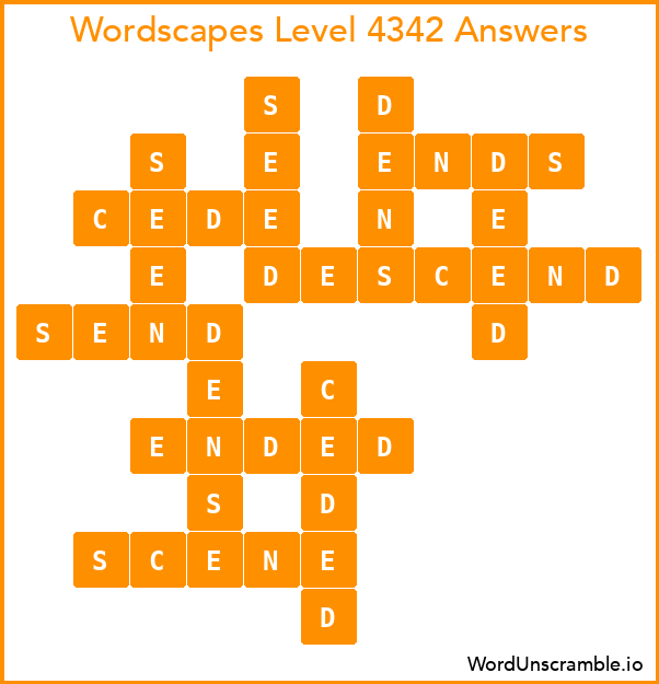Wordscapes Level 4342 Answers