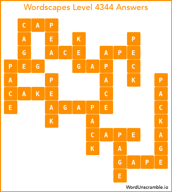 Wordscapes Level 4344 Answers