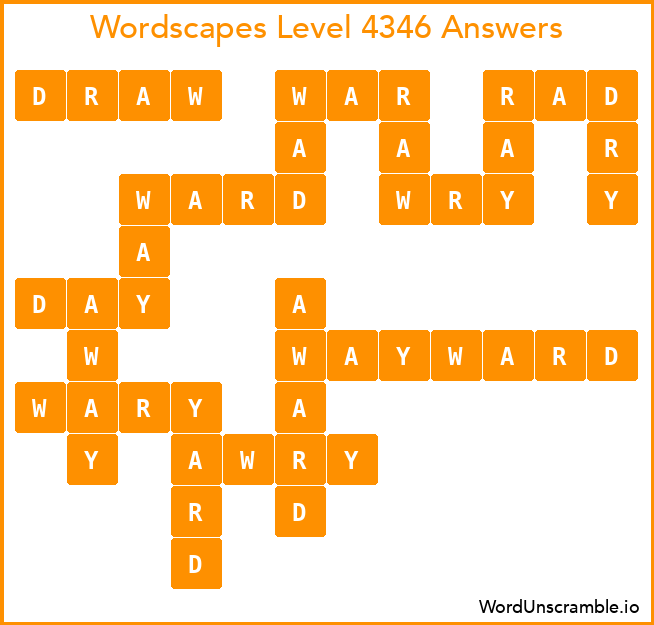 Wordscapes Level 4346 Answers