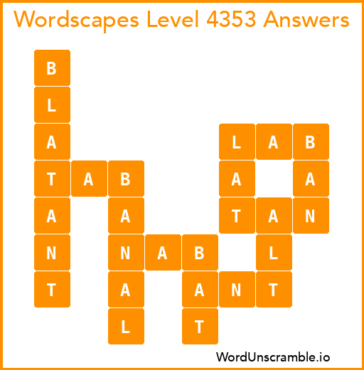 Wordscapes Level 4353 Answers