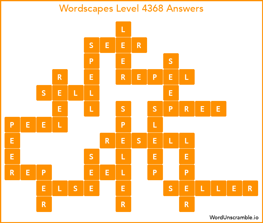 Wordscapes Level 4368 Answers
