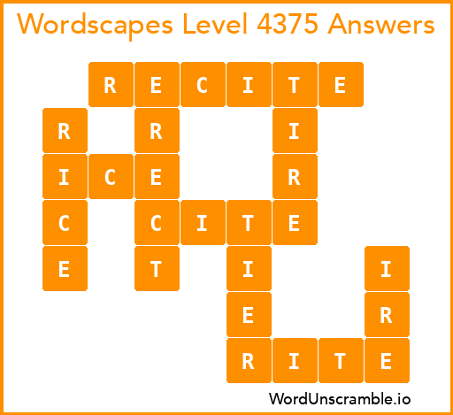 Wordscapes Level 4375 Answers