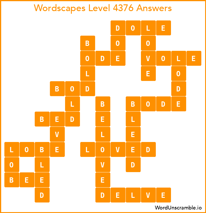 Wordscapes Level 4376 Answers