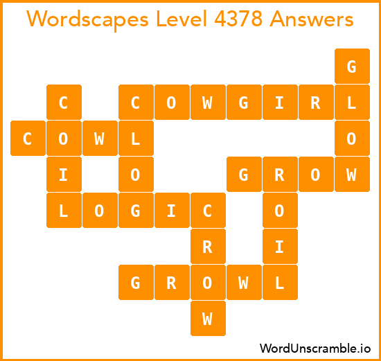 Wordscapes Level 4378 Answers