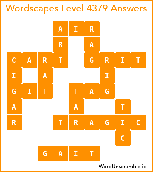 Wordscapes Level 4379 Answers