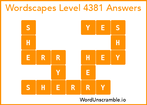 Wordscapes Level 4381 Answers