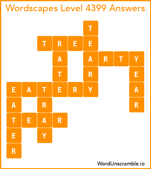 Wordscapes Level 4399 Answers