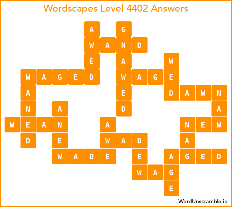Wordscapes Level 4402 Answers