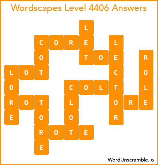 Wordscapes Level 4406 Answers