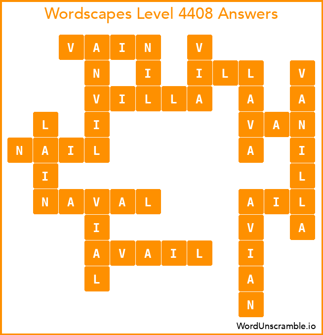 Wordscapes Level 4408 Answers