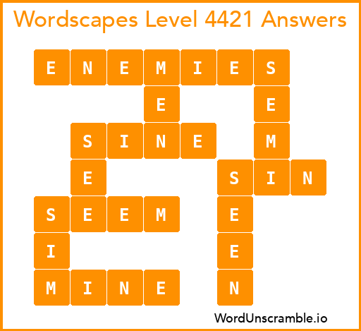Wordscapes Level 4421 Answers