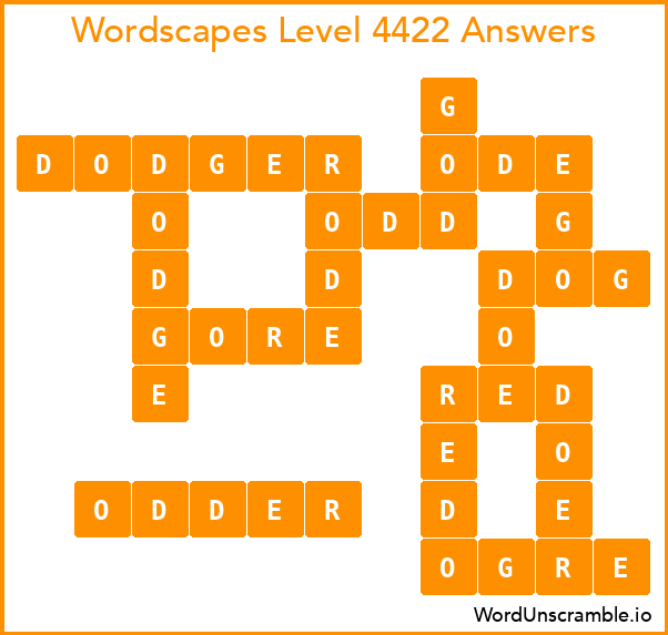 Wordscapes Level 4422 Answers