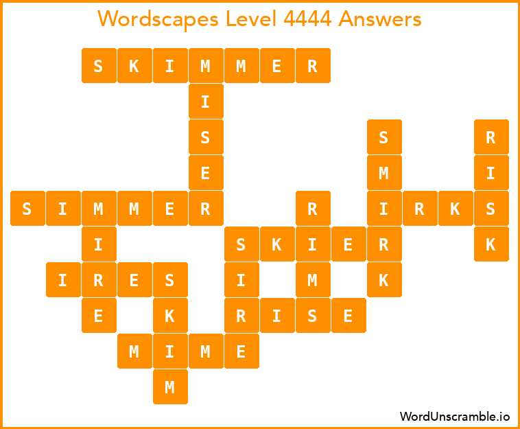 Wordscapes Level 4444 Answers