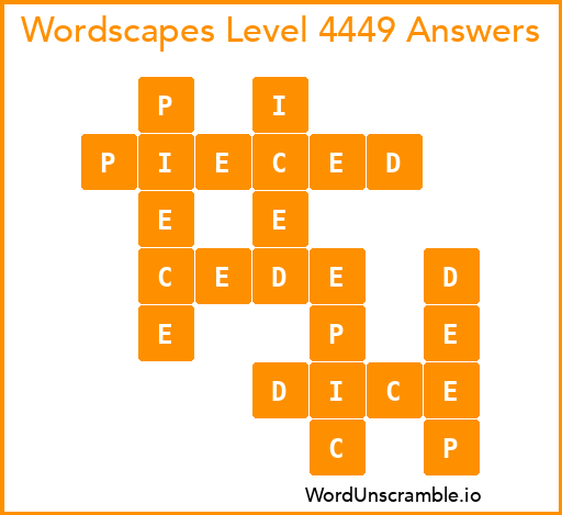 Wordscapes Level 4449 Answers