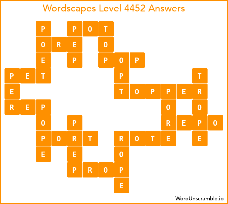 Wordscapes Level 4452 Answers