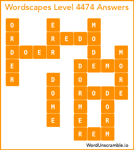 Wordscapes Level 4474 Answers