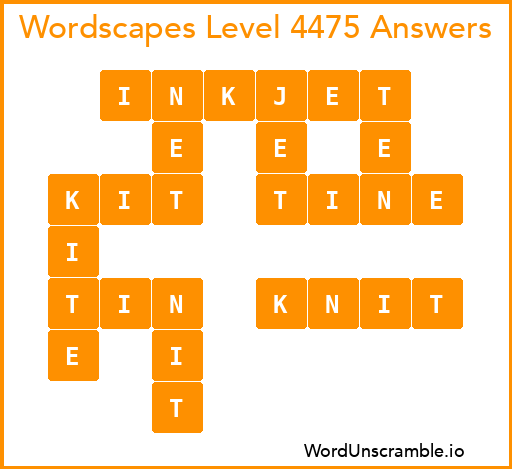 Wordscapes Level 4475 Answers