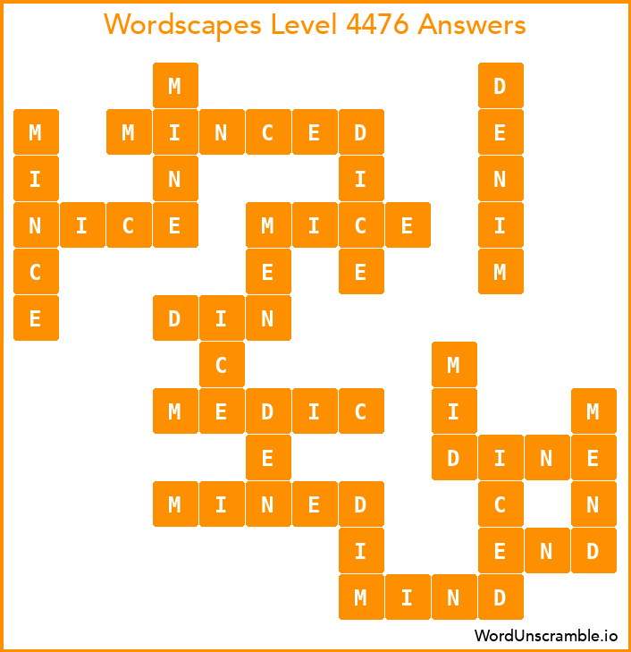 Wordscapes Level 4476 Answers