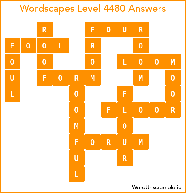 Wordscapes Level 4480 Answers