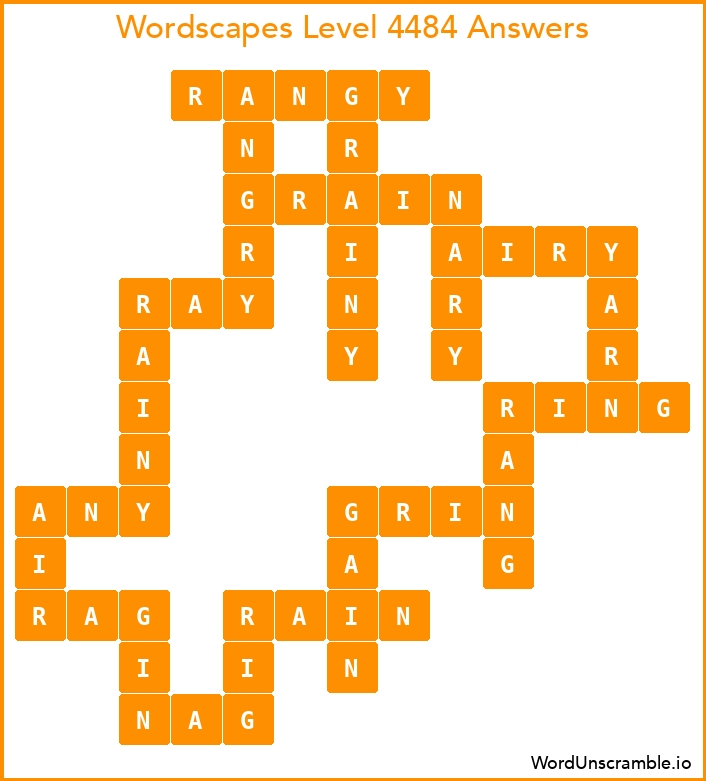 Wordscapes Level 4484 Answers