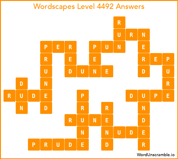 Wordscapes Level 4492 Answers