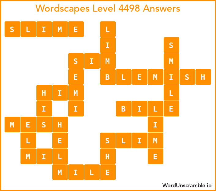Wordscapes Level 4498 Answers