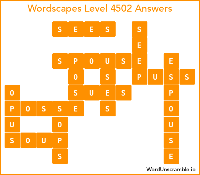 Wordscapes Level 4502 Answers