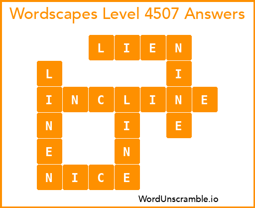 Wordscapes Level 4507 Answers