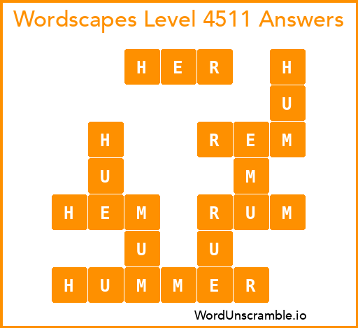 Wordscapes Level 4511 Answers