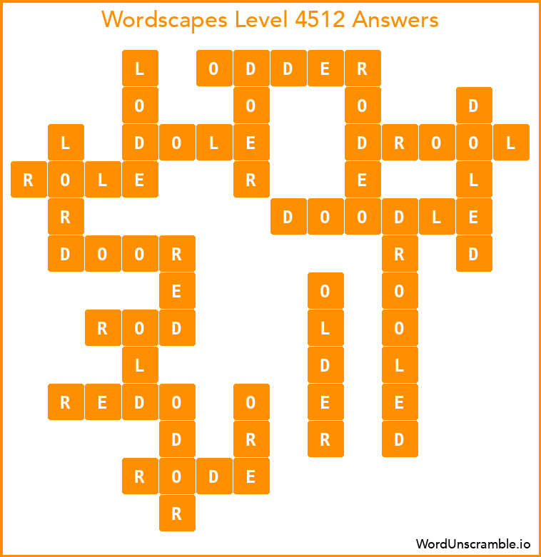 Wordscapes Level 4512 Answers