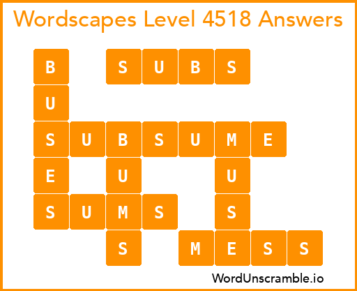 Wordscapes Level 4518 Answers