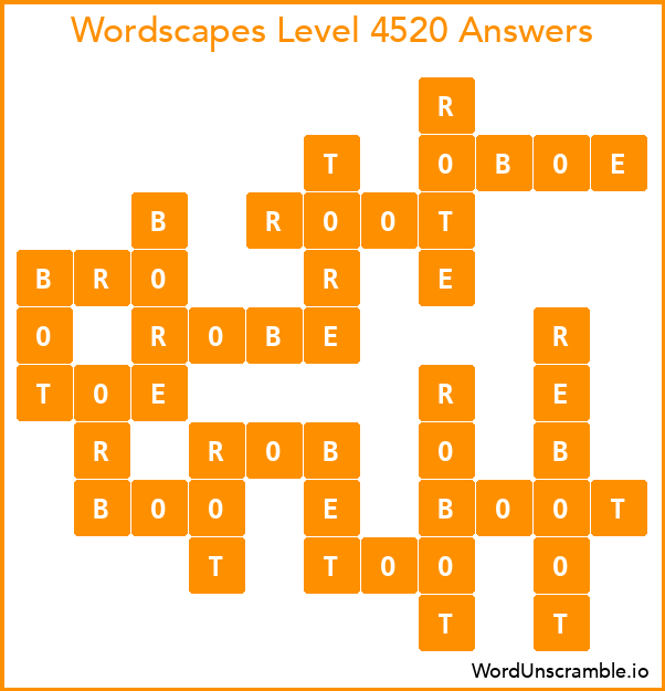 Wordscapes Level 4520 Answers