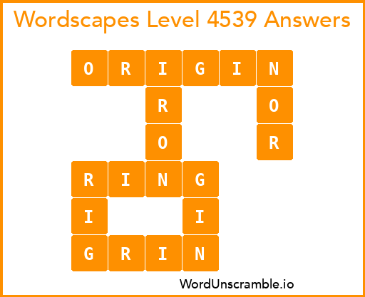Wordscapes Level 4539 Answers
