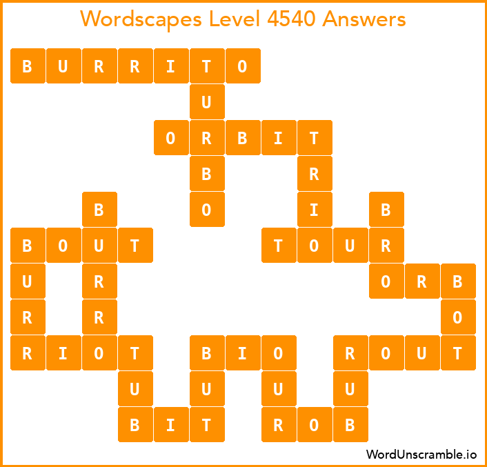 Wordscapes Level 4540 Answers